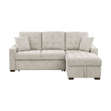 Waitsfield Sand 2-Piece Sectional with Right Chaise, Pull-out Bed and Hidden Storage by Homelegance at Eve Furniture