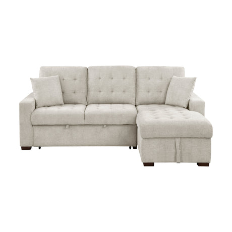 Waitsfield Sand 2-Piece Sectional with Right Chaise, Pull-out Bed and Hidden Storage by Homelegance at Eve Furniture