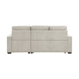 Waitsfield Sand 2-Piece Sectional with Right Chaise, Pull-out Bed and Hidden Storage by Homelegance at Eve Furniture