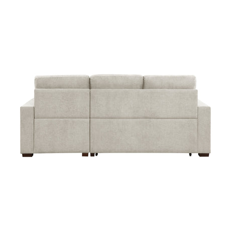 Waitsfield Sand 2-Piece Sectional with Right Chaise, Pull-out Bed and Hidden Storage by Homelegance at Eve Furniture