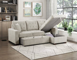 Waitsfield Sand 2-Piece Sectional with Right Chaise, Pull-out Bed and Hidden Storage by Homelegance at Eve Furniture
