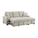 Waitsfield Sand 2-Piece Sectional with Right Chaise, Pull-out Bed and Hidden Storage by Homelegance at Eve Furniture