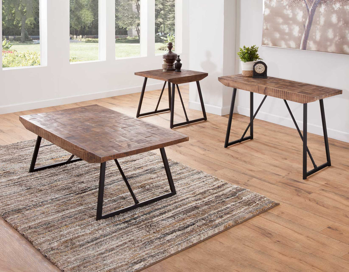 Walden Parquet 3-Piece Occasional Set(Cocktail & 2 End Tables)