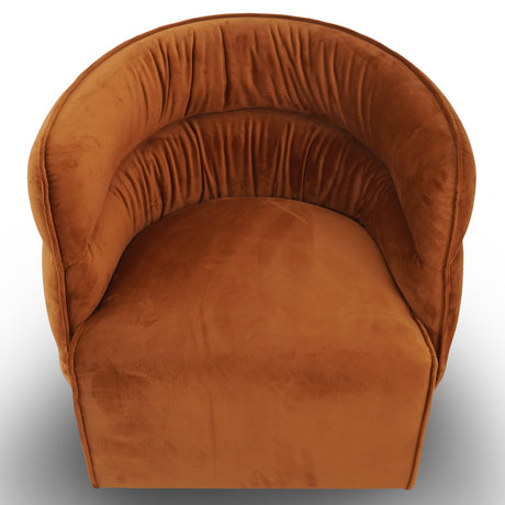 Walden Swivel Chair - Burnt Orange Velvet by Ashcroft Furniture at Eve Furniture