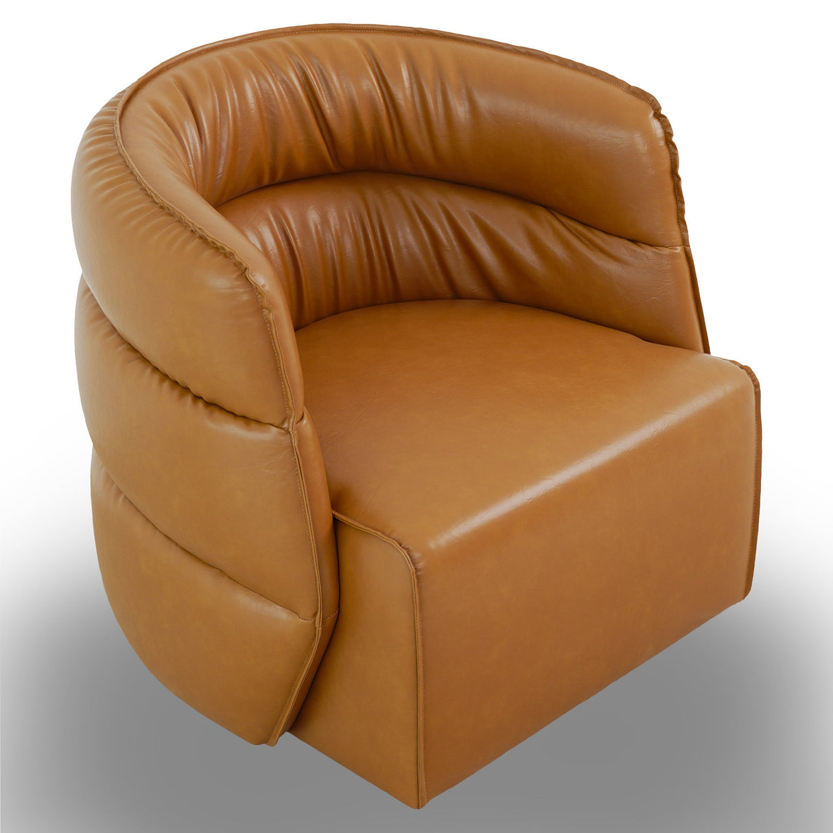 Walden Swivel Chair - Vegan Tan Leather by Ashcroft Furniture at Eve Furniture