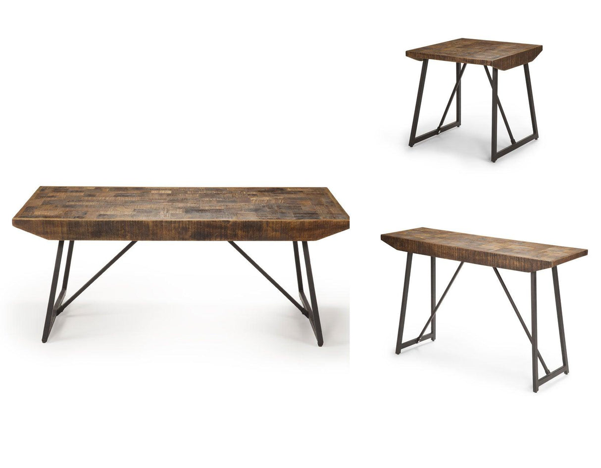 Walden Parquet 3-Piece Occasional Set (Cocktail & 2 End Tables) by Steve Silver at Eve Furniture