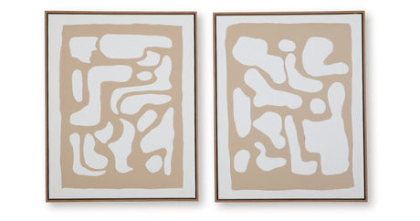 Waldett Beige/White Wall Art (Set of 2) by Ashley at Eve Furniture