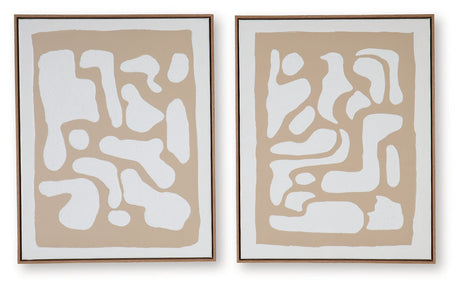 Waldett Beige/White Wall Art (Set of 2) by Ashley at Eve Furniture
