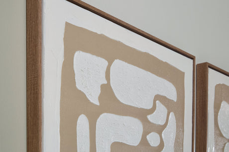 Waldett Beige/White Wall Art (Set of 2) by Ashley at Eve Furniture