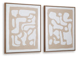 Waldett Beige/White Wall Art (Set of 2) by ASHLEY FURNITURE at Eve Furniture