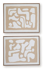 Waldett Beige/White Wall Art (Set of 2) by ASHLEY FURNITURE at Eve Furniture