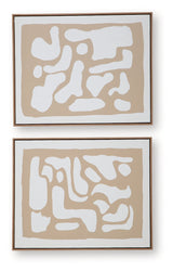 Waldett Beige/White Wall Art (Set of 2) by ASHLEY FURNITURE at Eve Furniture