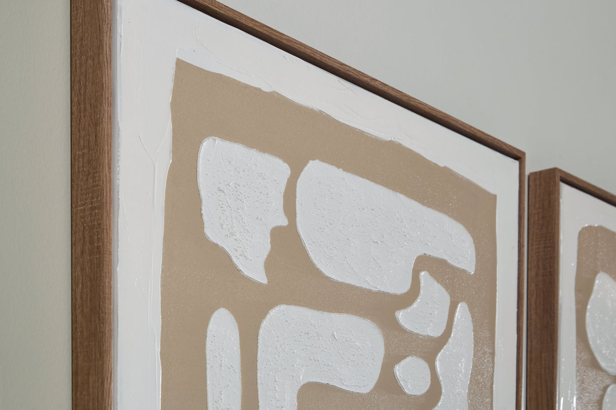 Waldett Beige/White Wall Art (Set of 2) by ASHLEY FURNITURE at Eve Furniture
