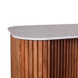 Wales 68" Kitchen Island in Natural Acacia with White Marble Top by Home Trends & Design at Eve Furniture