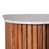 Wales 68" Kitchen Island in Natural Acacia with White Marble Top by Home Trends & Design at Eve Furniture