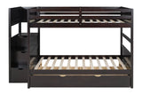 Walker Brown Full Bunk Bed w/Twin Trundle with Staircase Storage by Happy Homes at Eve Furniture