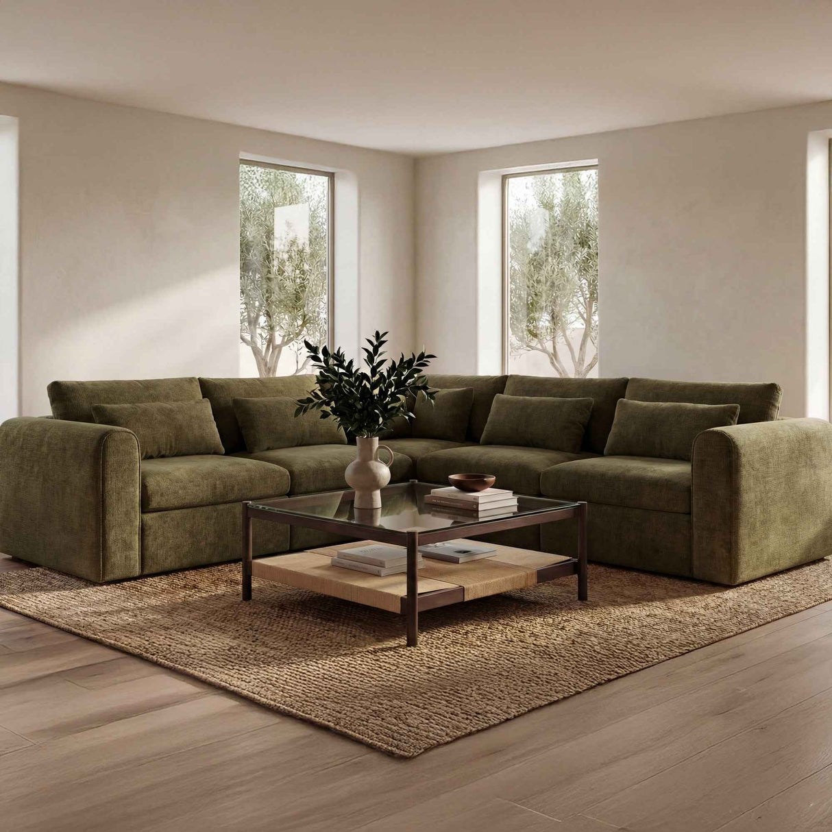 Walker Clear/Brown/Walnut Coffee Table by Moe's Home at Eve Furniture