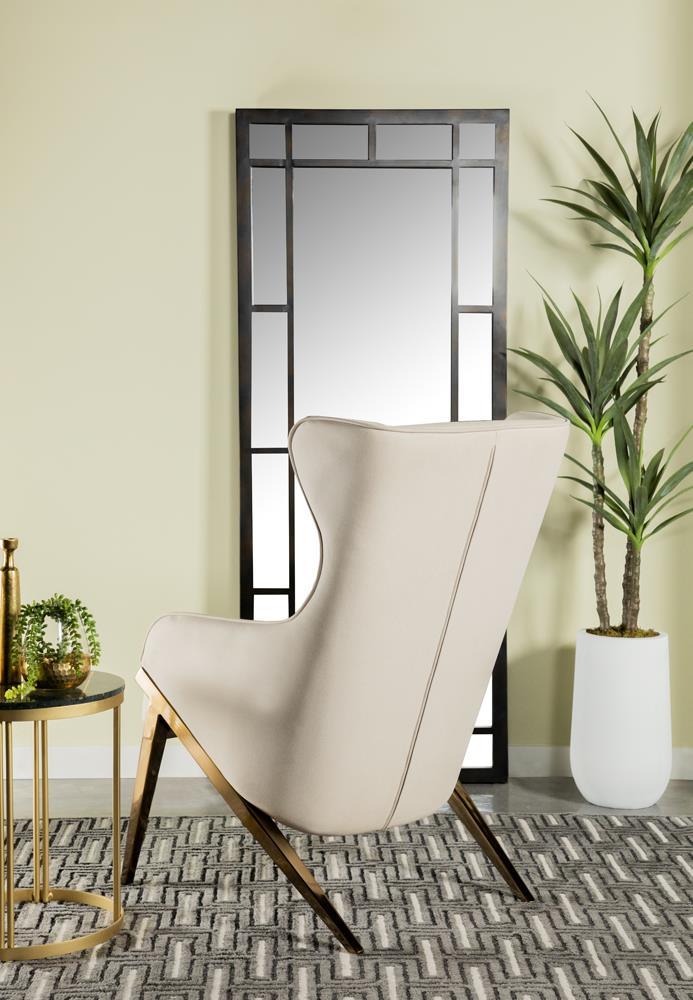 Walker Cream/Bronze Upholstered Accent Chair by Coaster at Eve Furniture