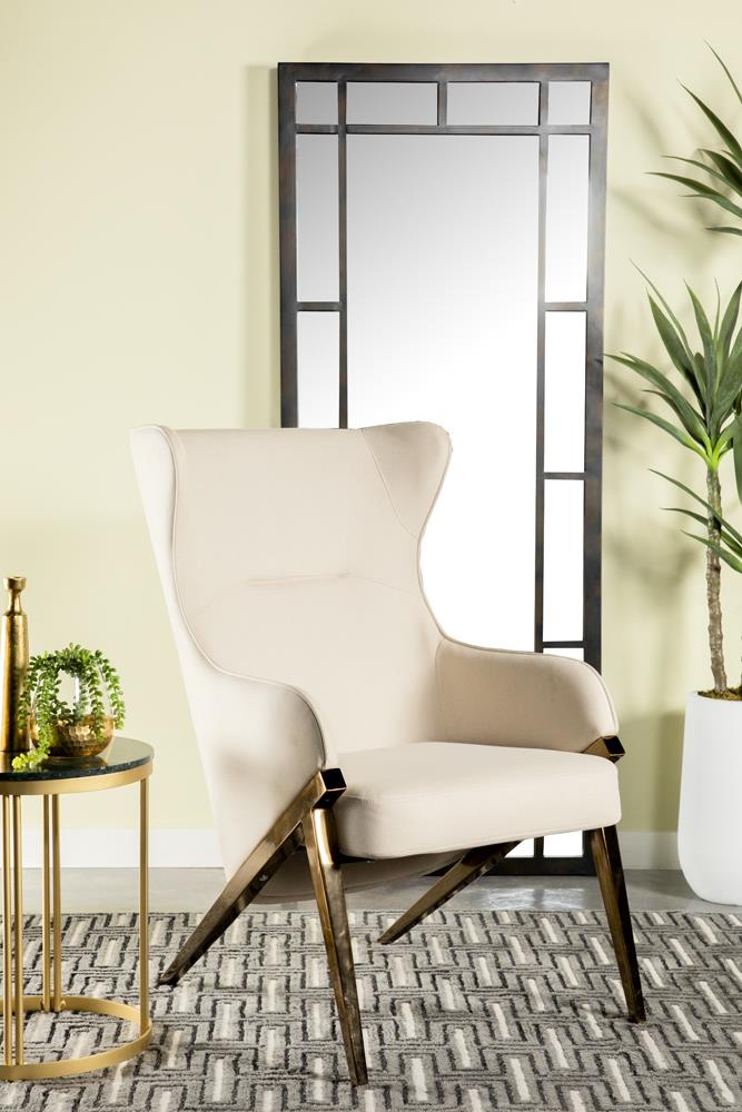 Walker Cream/Bronze Upholstered Accent Chair