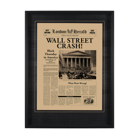 Wall Street Crash by Vintage Collection Hand Embelished Textured Framed Art Photo Matted under Glass by Mercana at Eve Furniture