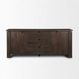Wallen 2 Door Solid Dark Brown Wood w/ 3 Drawers Sideboard by Mercana at Eve Furniture