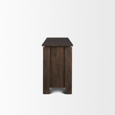 Wallen 2 Door Solid Dark Brown Wood w/ 3 Drawers Sideboard by Mercana at Eve Furniture