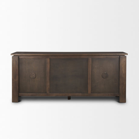 Wallen 2 Door Solid Dark Brown Wood w/ 3 Drawers Sideboard by Mercana at Eve Furniture