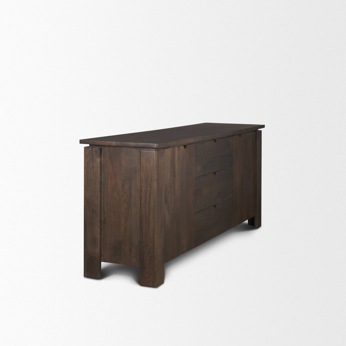 Wallen 2 Door Solid Dark Brown Wood w/ 3 Drawers Sideboard by Mercana at Eve Furniture