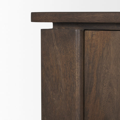 Wallen 2 Door Solid Dark Brown Wood w/ 3 Drawers Sideboard by Mercana at Eve Furniture
