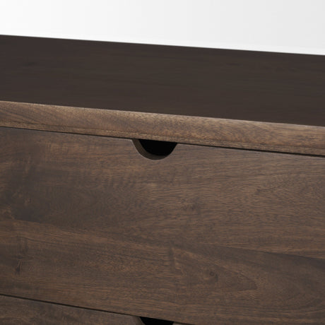 Wallen 2 Door Solid Dark Brown Wood w/ 3 Drawers Sideboard by Mercana at Eve Furniture