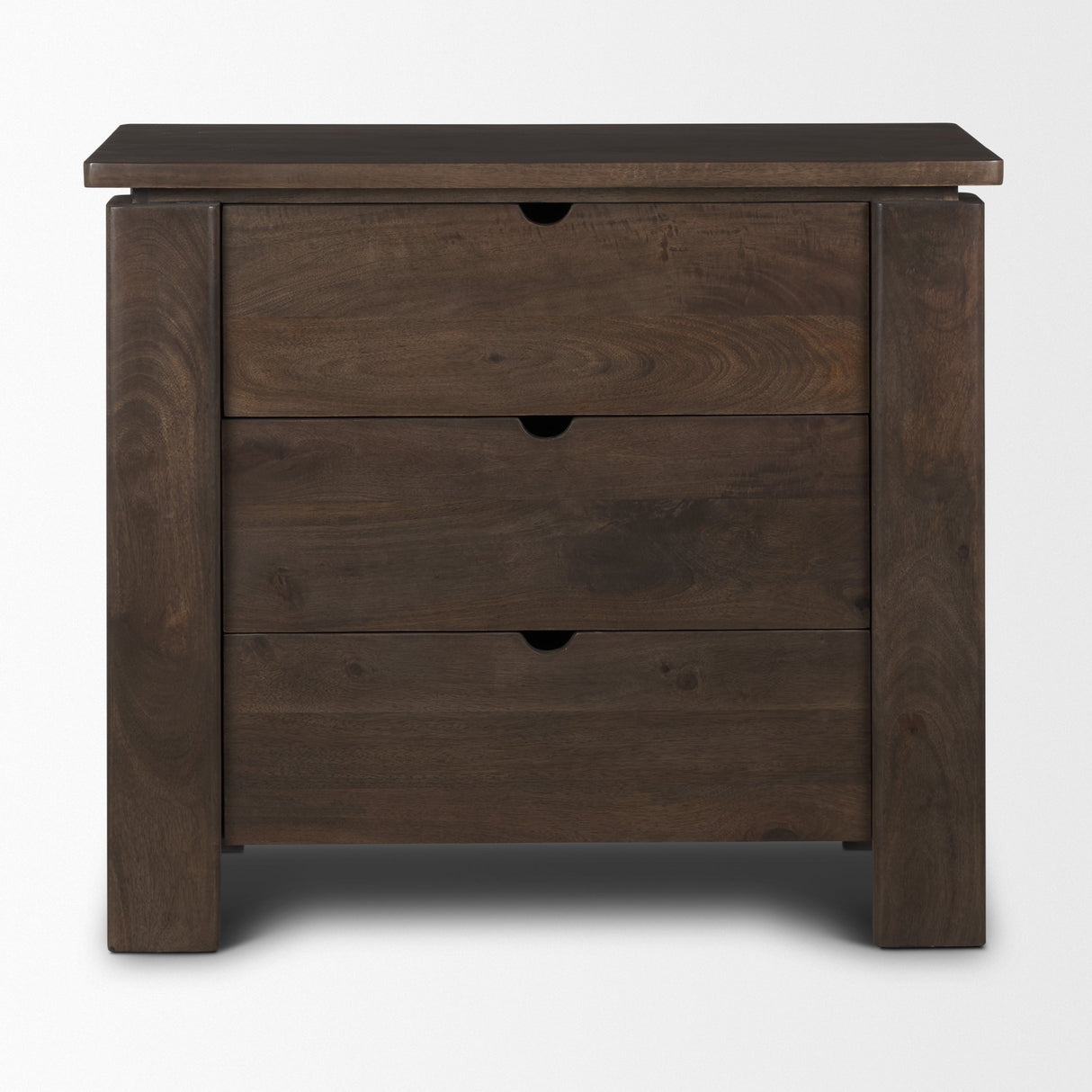 Wallen Solid Dark Brown Wood 3 Drawer Accent Cabinet by Mercana at Eve Furniture