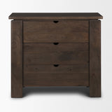 Wallen Solid Dark Brown Wood 3 Drawer Accent Cabinet by Mercana at Eve Furniture