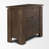 Wallen Solid Dark Brown Wood 3 Drawer Accent Cabinet by Mercana at Eve Furniture
