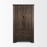 Wallen Solid Dark Brown Wood Curio Cabinet by Mercana at Eve Furniture