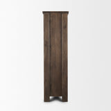 Wallen Solid Dark Brown Wood Curio Cabinet by Mercana at Eve Furniture