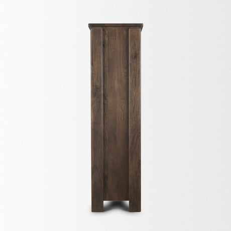 Wallen Solid Dark Brown Wood Curio Cabinet by Mercana at Eve Furniture