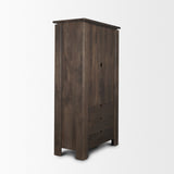 Wallen Solid Dark Brown Wood Curio Cabinet by Mercana at Eve Furniture