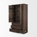 Wallen Solid Dark Brown Wood Curio Cabinet by Mercana at Eve Furniture