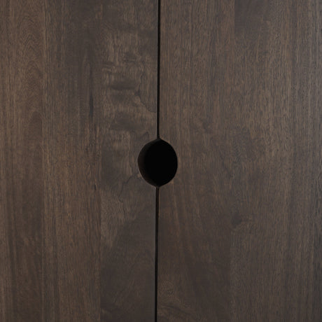 Wallen Solid Dark Brown Wood Curio Cabinet by Mercana at Eve Furniture