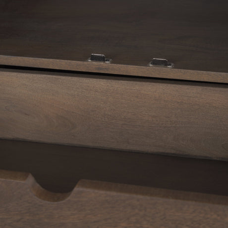 Wallen Solid Dark Brown Wood Curio Cabinet by Mercana at Eve Furniture