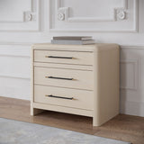 Wallen White Sand 3 Drawer Nightstand