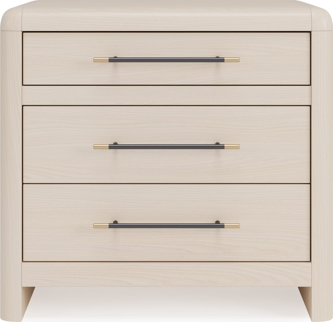 Wallen White Sand 3 Drawer Nightstand