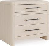 Wallen White Sand 3 Drawer Nightstand
