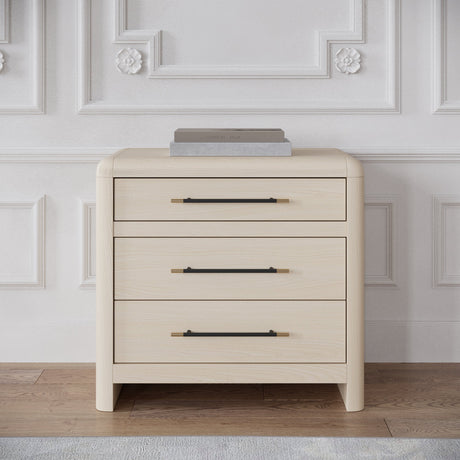 Wallen White Sand 3 Drawer Nightstand by Modus Furniture at Eve Furniture