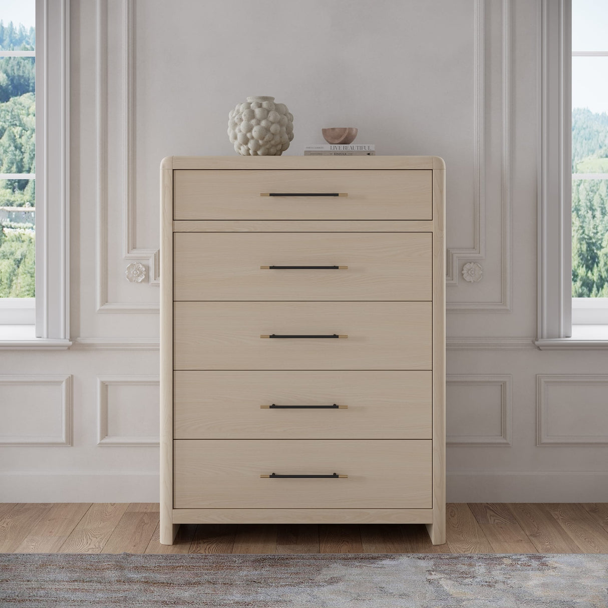 Wallen White Sand 5 Drawer Chest by Modus Furniture at Eve Furniture