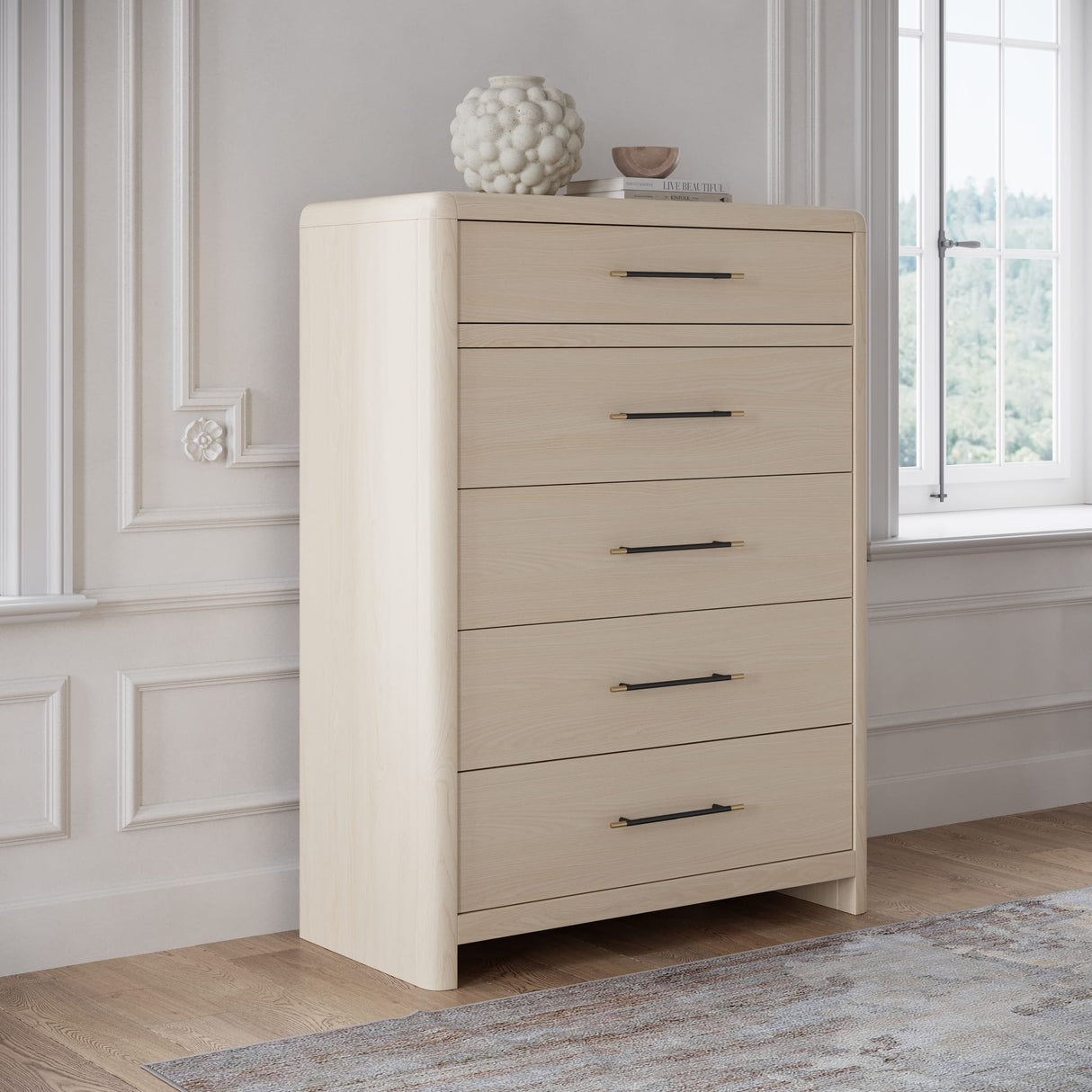 Wallen White Sand 5 Drawer Chest by Modus Furniture at Eve Furniture