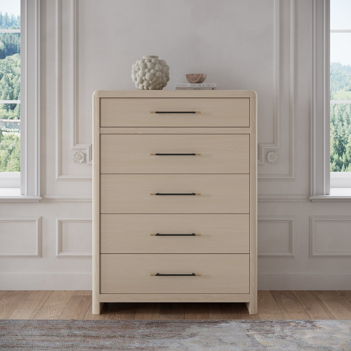 Wallen White Sand 5 Drawer Chest by Modus Furniture at Eve Furniture
