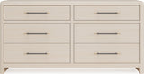 Wallen White Sand 6 Drawer Dresser