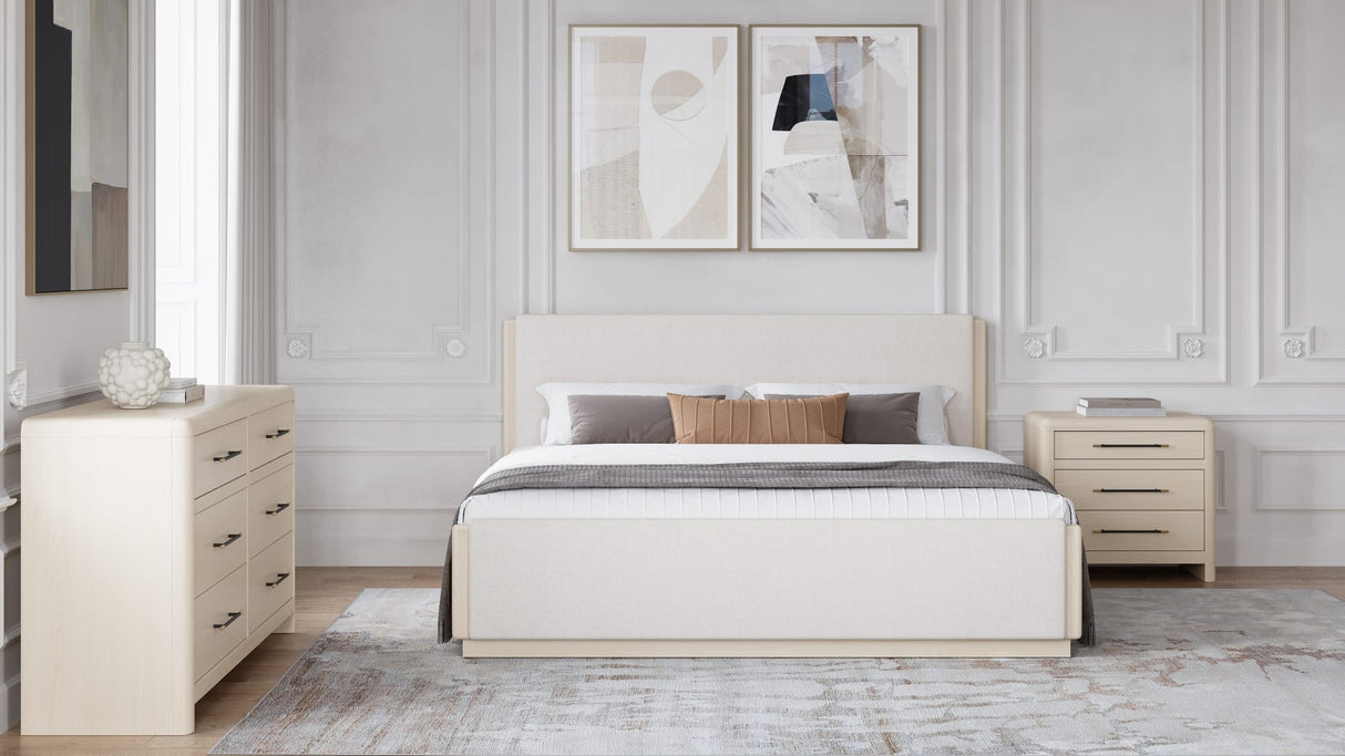 Wallen White Sand Full Upholstered Bed