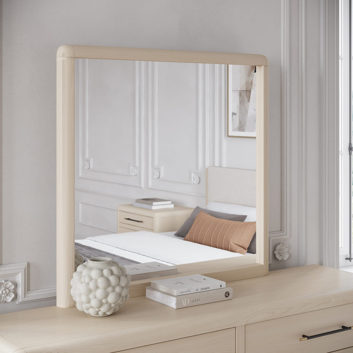 Wallen White Sand Mirror by Modus Furniture at Eve Furniture